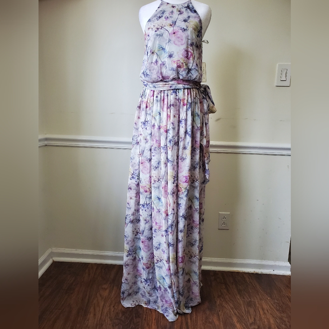 Donna Morganpastel Floral Maxi Dress